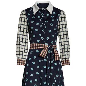 Eliza J Geo Printed Belted Shirtdress